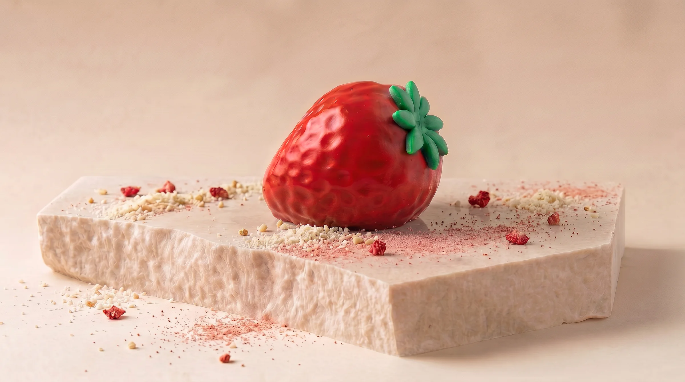 Dessert Fraise de Casimiro Lab, en forme de fraise